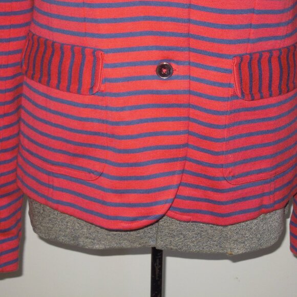 MARC BY MARC JACOBS Navy Blue & Red Striped Cotton Blazer Jacket MEDIUM - Picture 5 of 6